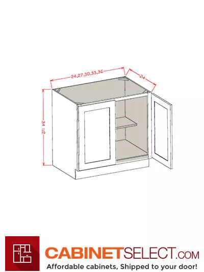 SCN-B24FH: Shaker Cinder 24″  Double Door Base Cabinet