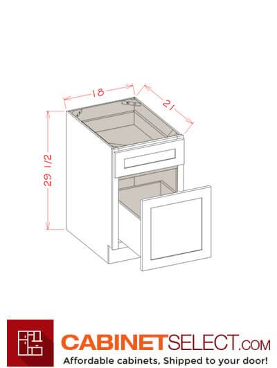 WS-DFB18: Shaker White 18″ Drawer File Base Cabinet