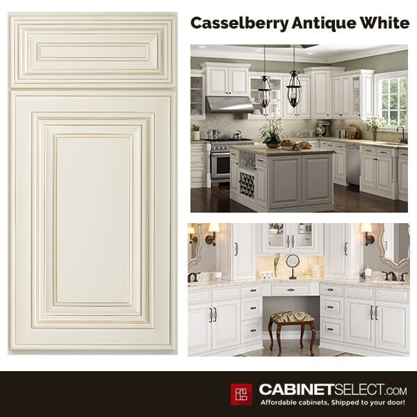 10×10 Casselberry Antique White Kitchen by CabinetSelect