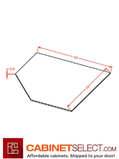 WS-SBF4242: Shaker White 42″ Diagonal Sink Floor