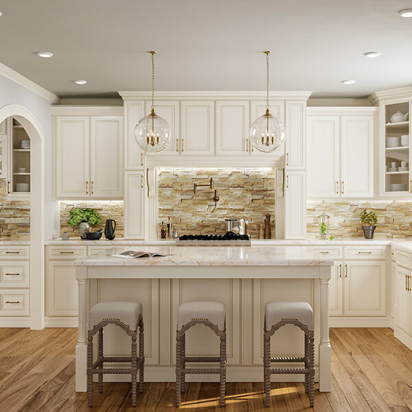 York Antique White Kitchen Cabinets, How To Antique White Cabinets