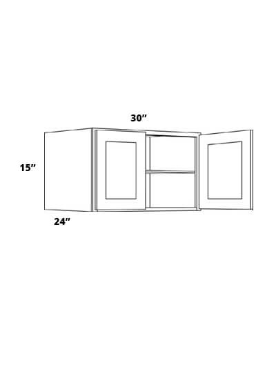 30 15x24 Double Door Wall Cabinet 24 Deep