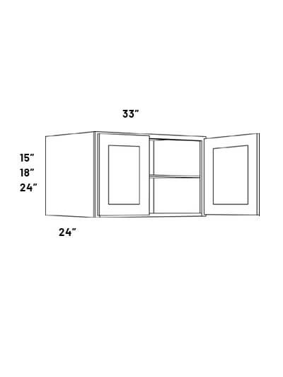 33 15x24 Double Door Wall Cabinet 24 Deep