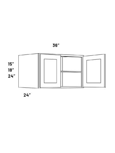 36 15x24 Double Door Wall Cabinet 24 Deep