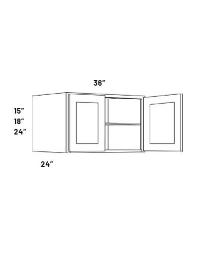 36 18x24 Double Door Wall Cabinet 24 Deep