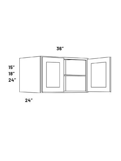 FB10-W3624X24: Fashion White 36×24 Double Door Wall Cabinet, 24″ Deep