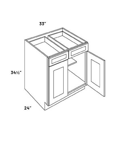 B33 33in Double Drawer Double Door Base Cabinet