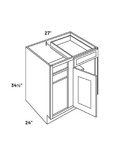 FB13-BLB36/39: Fashion Pearl 27″ Blind Base Corner Cabinet with 9″ Door/Drawer