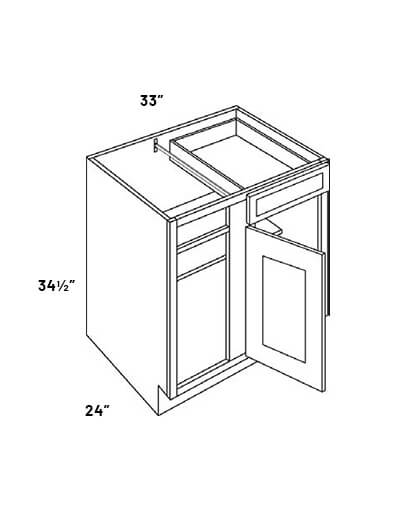 Blb3942 Fh 33in Blind Base Corner Cabinet With 12in Doordrawer Full Height
