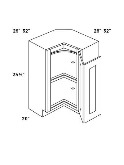 Bsqc33r 33in Wide Square Corner Base Cabinet Right Door