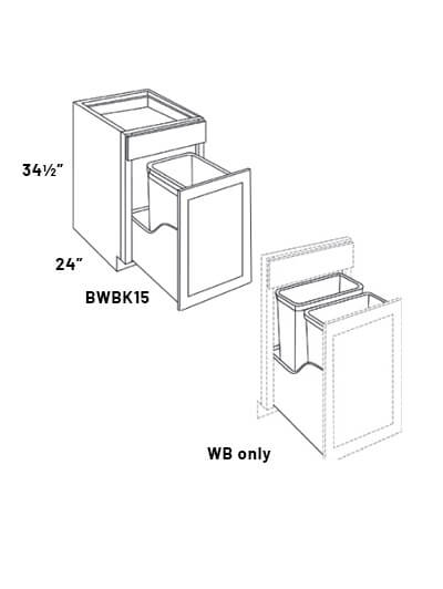 Bwbk15 Wcd Trash Can Insert With Cutlery Divider