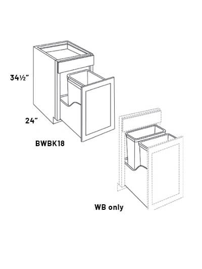 Bwbk18 Wcd Double Trash Can Insert With Cutlery Divider