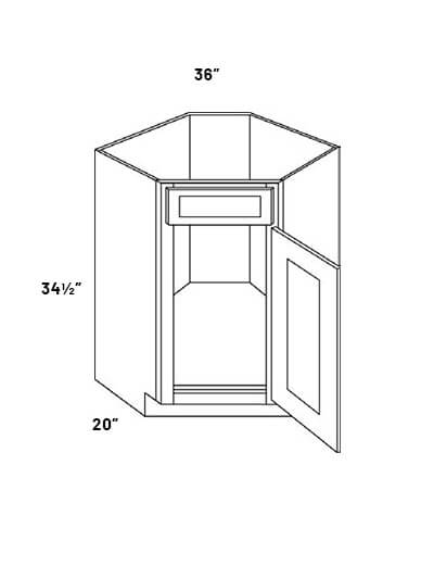 Csb36 36in Wide Single Door Diagonal Corner Sink Base Cabinet