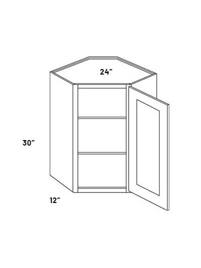 EB21-CW2430: Elegant Ocean Blue – 24″W x 30″H Single Door Corner Wall Cabinet