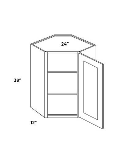 Cw2436 24inw X 36inh Single Door Corner Wall Cabinet