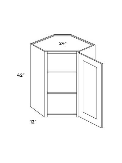 Cw2442 24inw X 42inh Single Door Corner Wall Cabinet