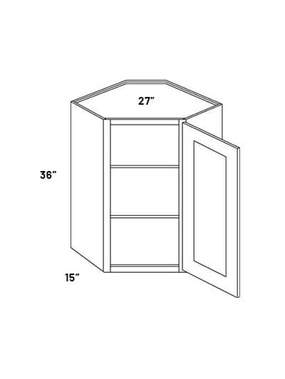 Cw2736 27inw X 36inh Single Door Corner Wall Cabinet