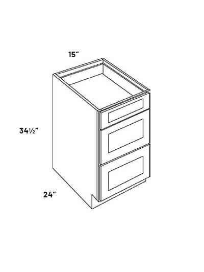 Db15 15in Wide 3drawer Base Cabinet