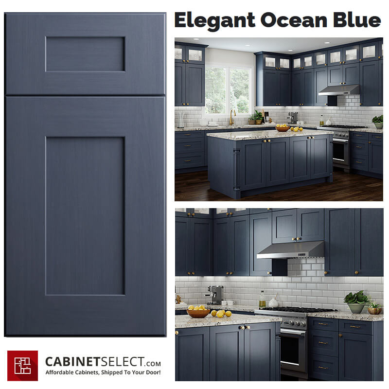 Elegant Ocean Blue Shaker Cabinets