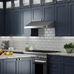 Elegant Ocean Blue Shaker Kitchen Cabinets