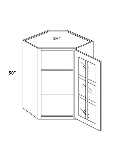 Md Cwfi2430 24inw 30inh Corner Wall Cabinet With Mullion Door And Finished Interior