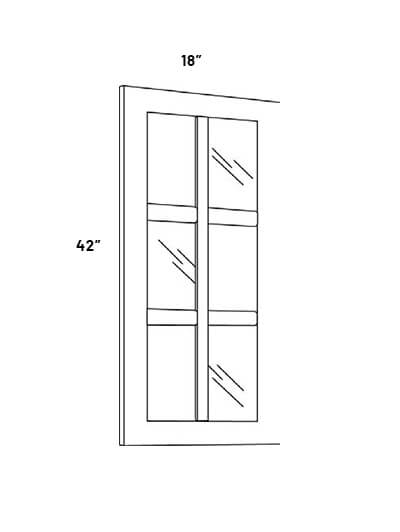 Mdr 1842 18inw X 42inh Mullion Glass Door