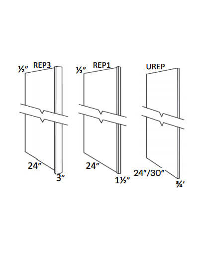Rep196 96h X 1.5w X 24d Refrigerator End Panel