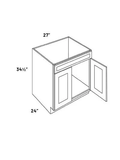Sb27 27 Wide Double Door Sink Base Cabinet