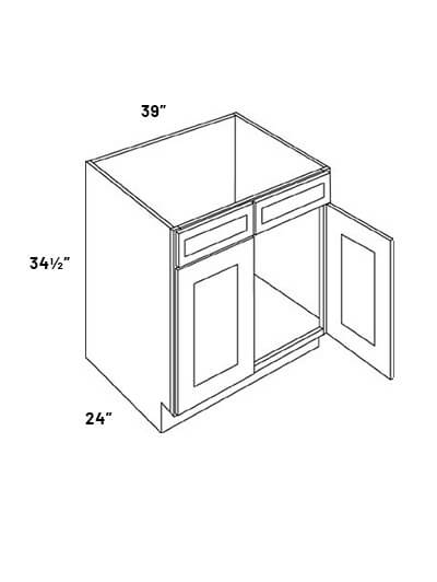 Sb39 Tot 39in Wide Double Door Sink Base Cabinet With Tilt Out Tray