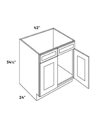 Sb42 Tot 42in Wide Double Door Sink Base Cabinet With Tilt Out Tray