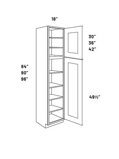 Uc18 24x84l 18in Wide 2single Door Utility Cabinet With 6 Shelves