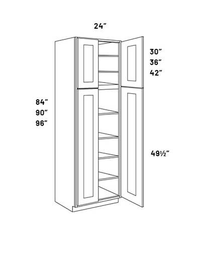 Uc24 12x90 24in Wide 2double Door Utility Cabinet With 6 Shelves