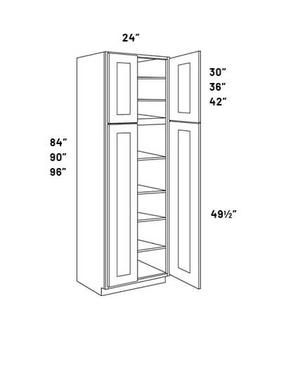 Uc24 12x96 24in Wide 2double Door Utility Cabinet With 7 Shelves