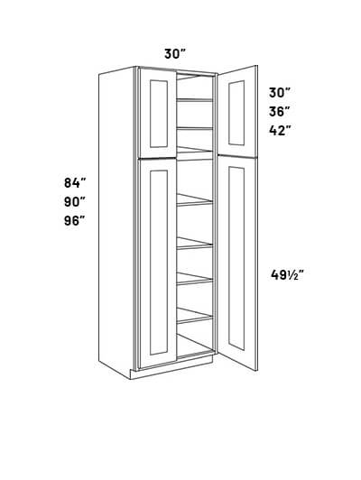 Uc30 24x96 30in Wide 2double Door Utility Cabinet With 7 Shelves