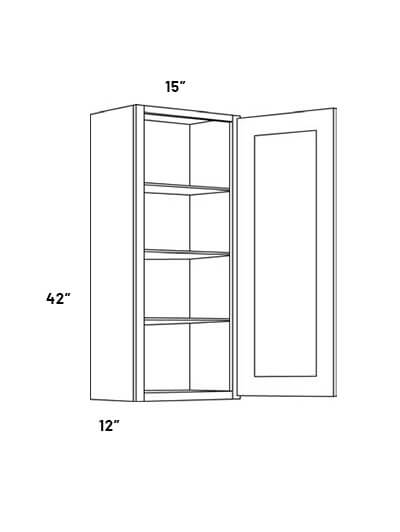 FB10-W1542: Fashion White 15×42 Single Door Wall Cabinet