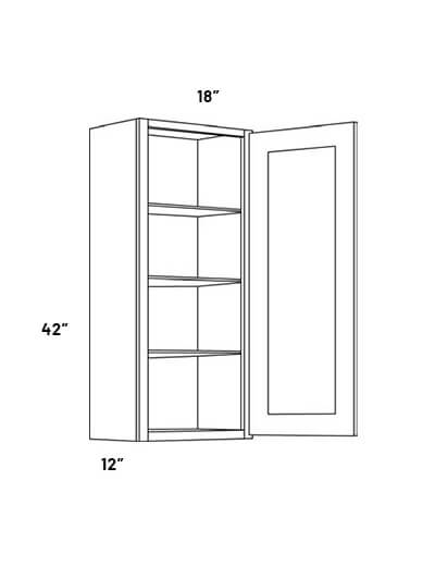 FB10-W1842: Fashion White 18×42 Single Door Wall Cabinet