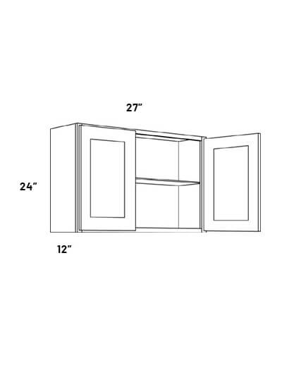 W2724 27in X 24in Double Door Wall Cabinet