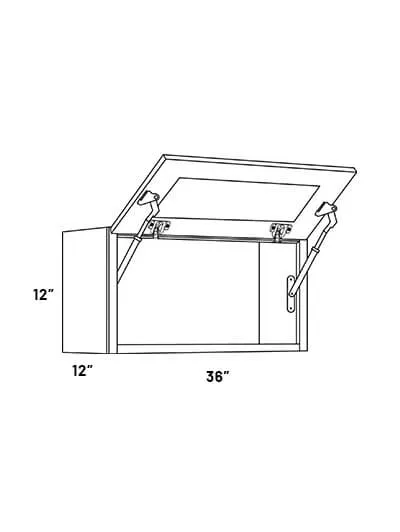 W3612 Hd 36in X 12in Double Door Wall Cabinet With Horizontal Doors