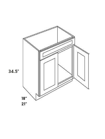 L11-V2418-34.5: Luxor Espresso 24″ Double Door Vanity Sink Base Cabinet