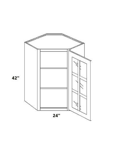 Md9 Cwfi2442 24inw 42inh Corner Wall Cabinet With Prairie Door And Finished Interior