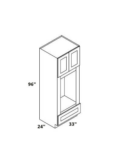 Aw Om3396b: Ice White Shaker 33 1 Drawer 2 Door Double Oven Cabinet