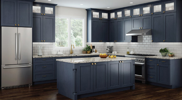 Elegant Ocean Blue Kitchen Cabinets 10x10