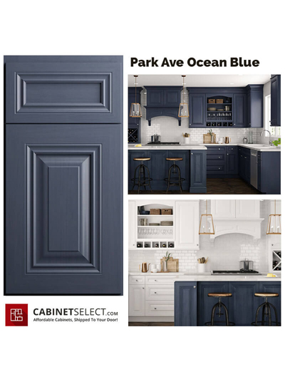 10×10 Park Avenue Ocean Blue Kitchen by CabinetSelect