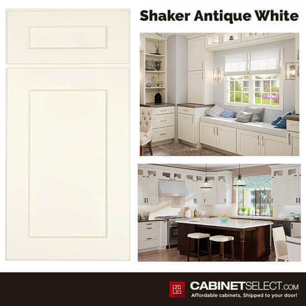 10×10 Shaker Antique White Kitchen by CabinetSelect