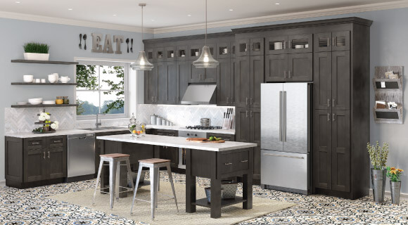 10x10 Black Shaker Kitchen Cabinets 