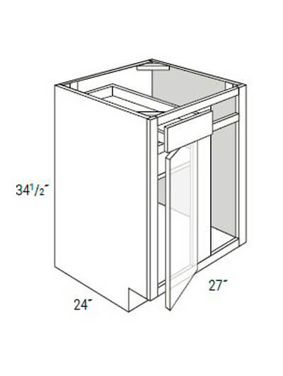 UB-BBC36/39: Upton Brown Single Door, Single Drawer Blind Base Cabinet 27″W