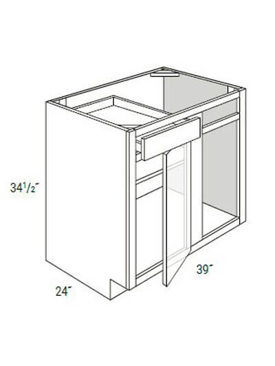 Bay Shaker Light Grey 39″ Single Door, Single Drawer Blind Base Cabinet