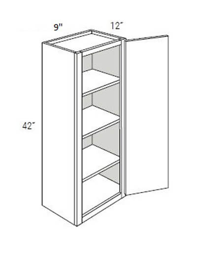 UB-W0942: Upton Brown Single Door Wall Cabinet 9″W x 42″H