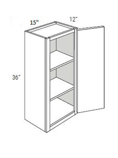 UB-W1536: Upton Brown Single Door Wall Cabinet 15″W x 36″H