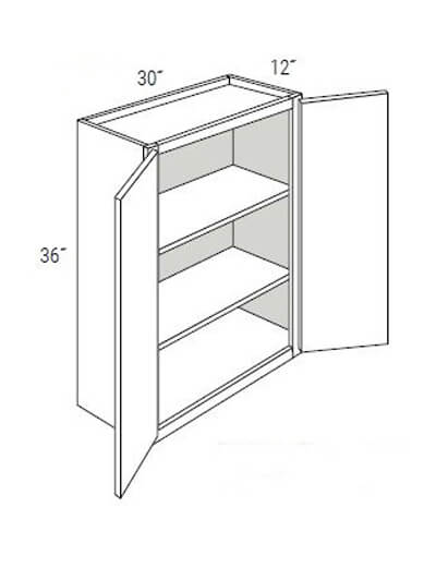 UB-W3036B: Upton Brown Double-Door Wall Cabinet 30″W x 36″H